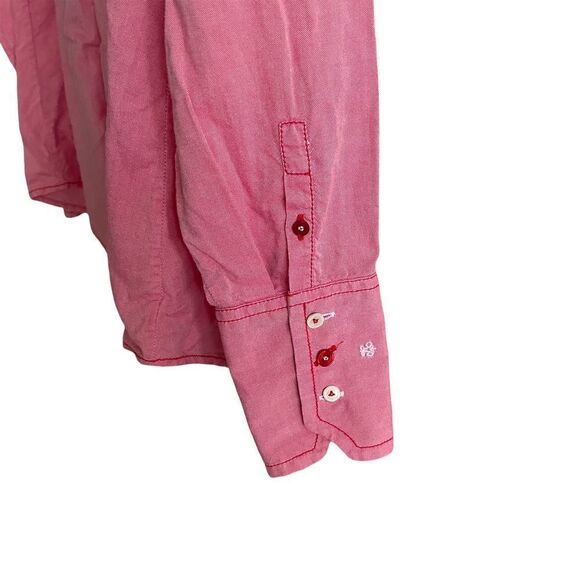 VAN LAACK Pink Cotton Button Front Long Sleeve Shirt Can Fold Cuffs 42 - Picture 8 of 10